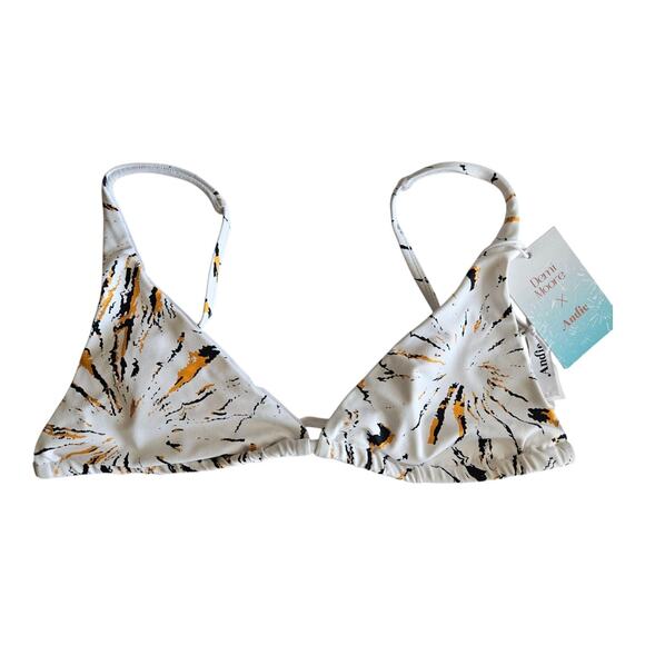 ANDIE x DEMI MOORE Swim Women's M The Tropez Top Triangle Bikini Fireworks NEW - Picture 2 of 7